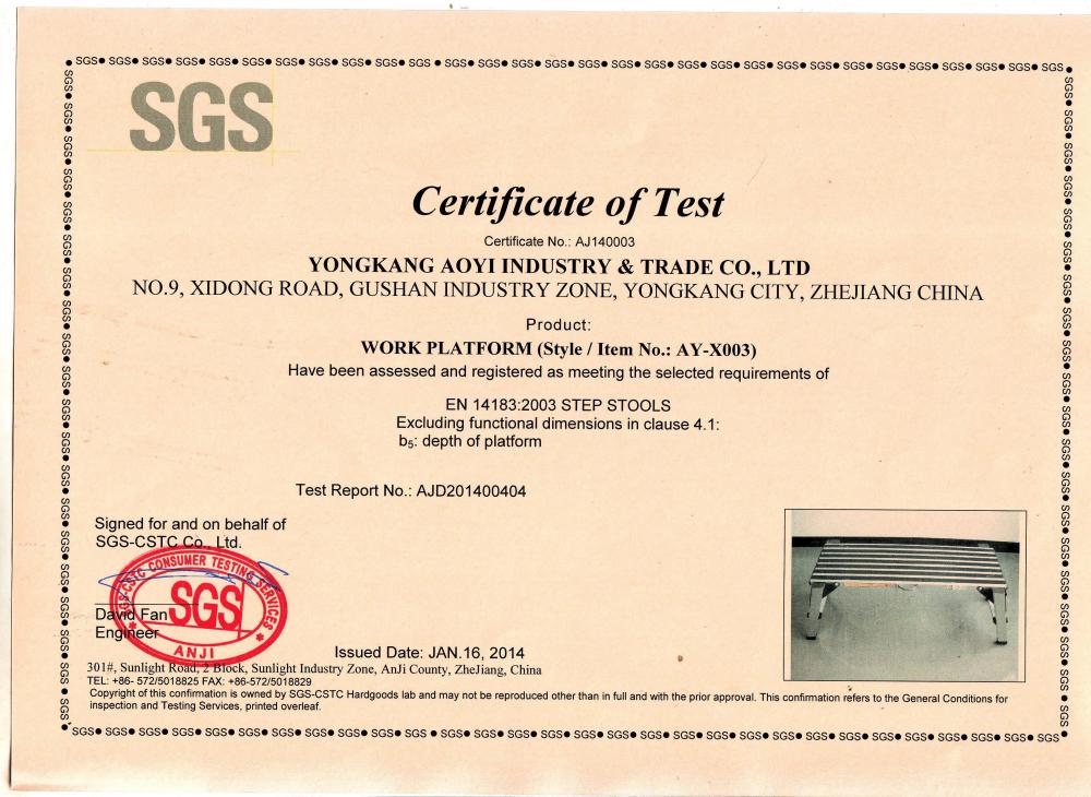 SGS-X003 WORKING PLATFORM 